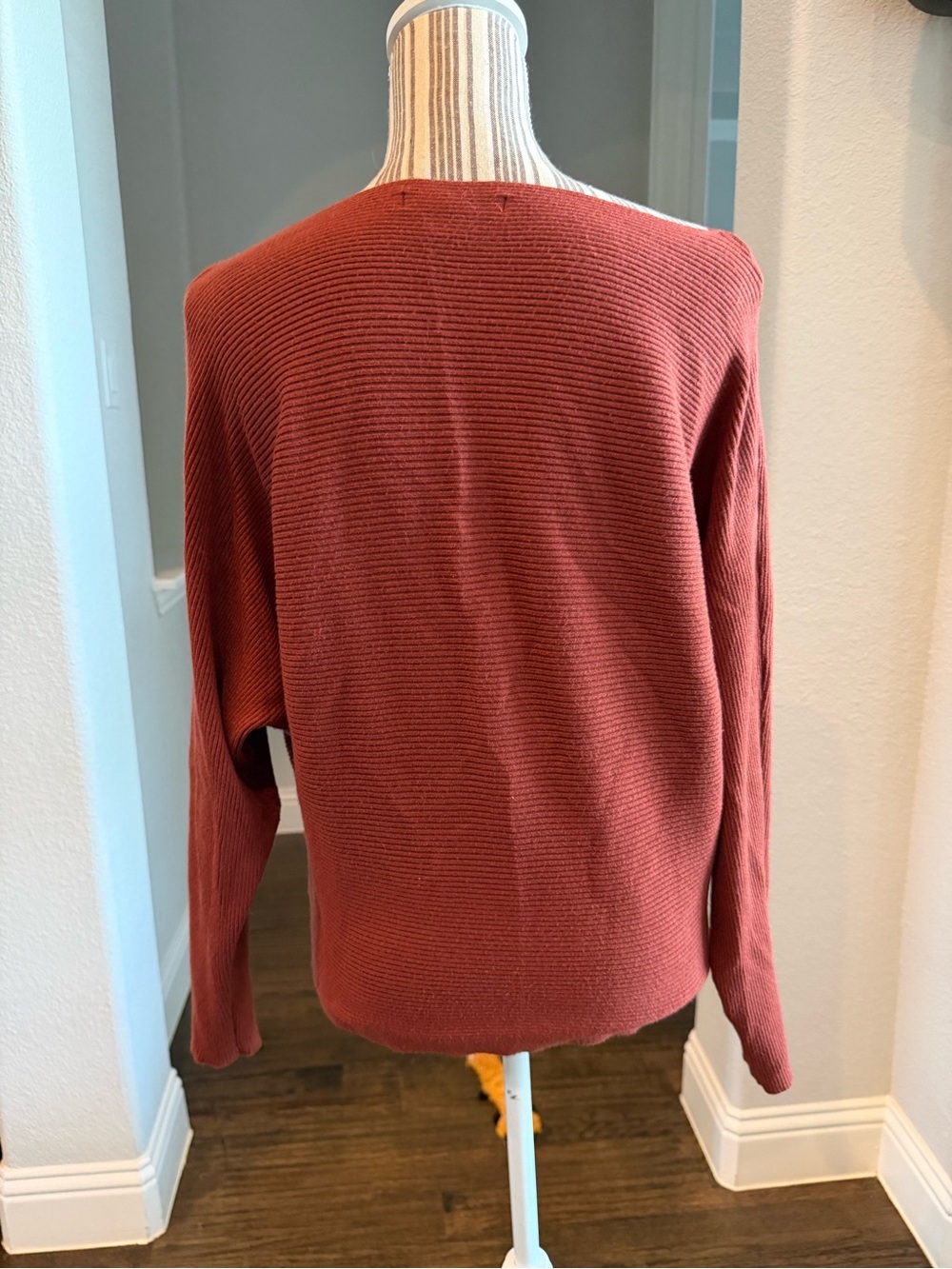 Say What? Off-the-Shoulder Ribbed Sweater in Rust medium - Picture 10 of 10
